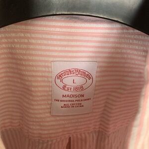 Brooks Brothers Seersucker Striped Oxford Pink White Stripe Button Down